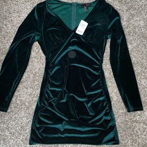 M Green Velvet Dress
